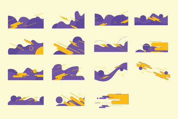 Abstract and Unique Corner Liquid Shape Illustration Design Set