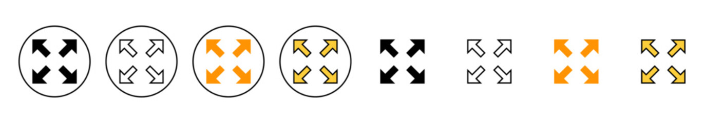 Fullscreen Icon vector. Expand to full screen sign and symbol. Arrows symbol