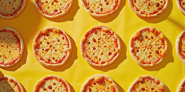 Whole round pizza pattern background