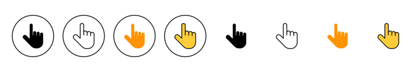 Hand cursor icon set vector. cursor sign and symbol. hand cursor icon clik