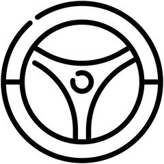 steering wheel line icon