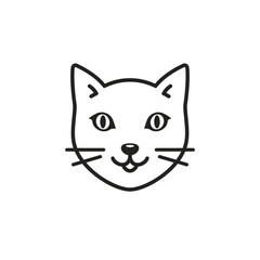 Cat head line icon. Cat face, animal vector flat illustration