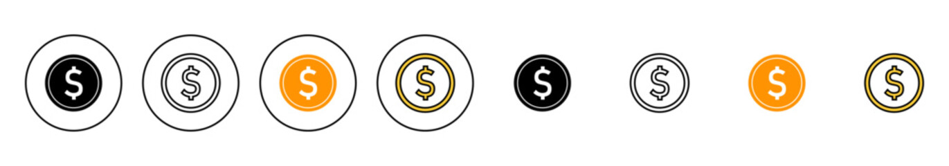 Money icon set vector. Money sign and symbol