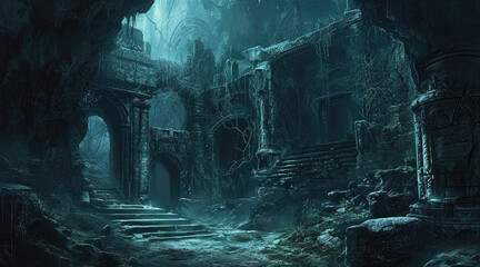 Fototapeta premium Uncanny fantasy blueprint
