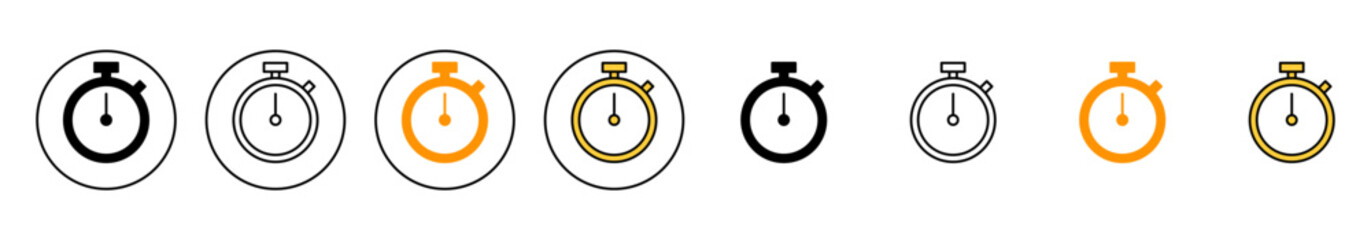 stopwatch icon set vector. Timer sign and symbol. Countdown icon. Period of time