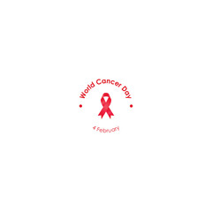 World cancer day logo, circular sticker vector graphics