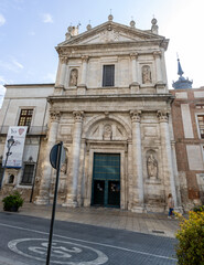Valladolid, Spain - October 13, 2023: different views of the historic buildings of the city center of Valladolid, Spain