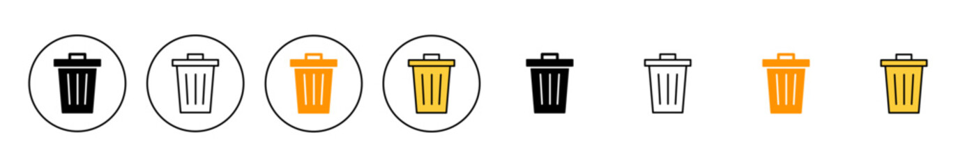 Trash icon set vector. trash can icon. delete sign and symbol.