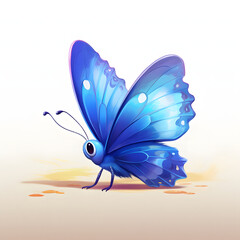 blue butterfly on white background