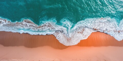 Sea birch with sand. background blue sea surface top view. blue water ocean