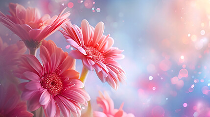 Mother's Day Card Image, Pretty Pink Flowers Background