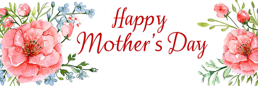 Mother's Day Card Image, Pretty Pink Flowers Background