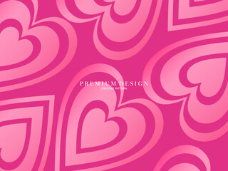 Fototapeta na wymiar Pink heart background with modern concept. Romantic cute background.