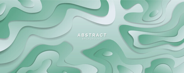 Abstract background liquid shape sea green composition, modern template for website, banner art, poster design, vector illustration