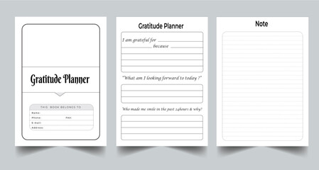 Editable Grateful Planner Kdp Interior printable template Design.