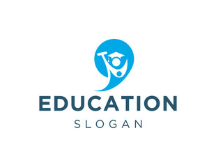 The logo design is about Education and was created using the Corel Draw 2018 application with a white background.