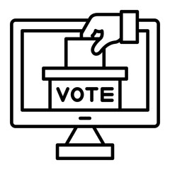   Online vote line icon