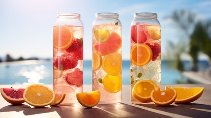 The perfect blend of summer, a fruit-infused beverage ready to quench your thirst in nature's embrace