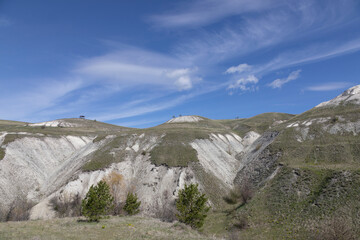 Chalk hills in Ulyanovsk region, Russia