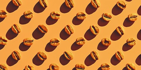 Coffee beans pattern background