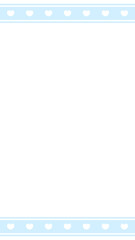 16:9 水色ハートリボンフレーム⭐︎PNG