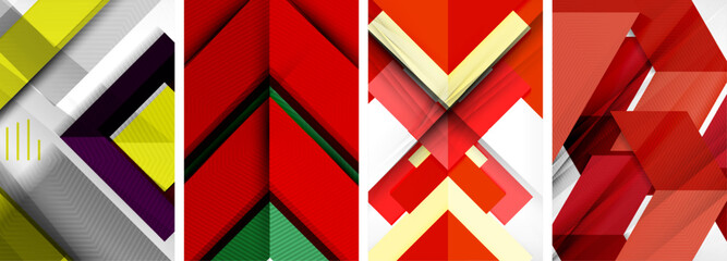 Set of geometric abstract poster backgrounds. Vector illustration For Wallpaper, Banner, Background, Card, Book Illustration, landing page