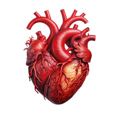 human heart anatomy PNG on a transparent background 