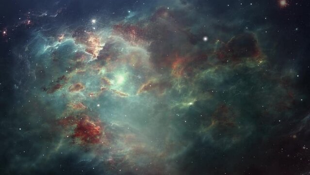 view of galaxy with nebula clouds.