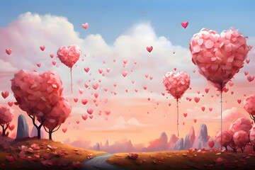 Love in spring. Love concept background. Valentine day card - obrazy, fototapety, plakaty