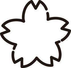 花　アイコン　あしらい　ピクトグラム　ロゴ　かわいい　シンプル　線画　イラスト素材