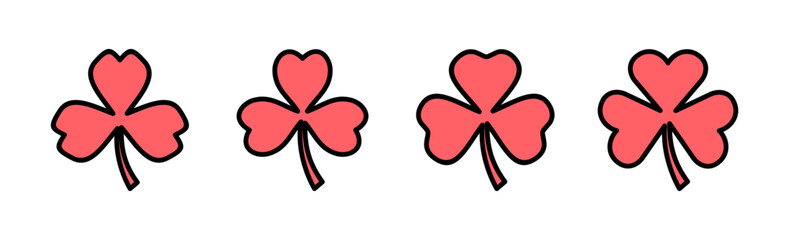 Clover icon set illustration. clover sign and symbol. four leaf clover icon.