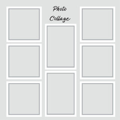 8 photo collage template. vector illustration, new collections