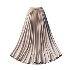 Isolated maxi skirt clothing item on a transparent background, PNG File Format