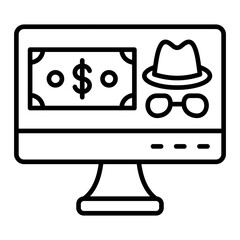   Online Robbery line icon