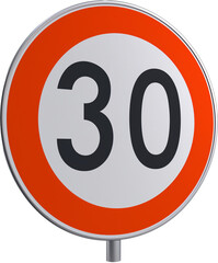 Safety First: 30 km/h Speed Limit Sign Illustration