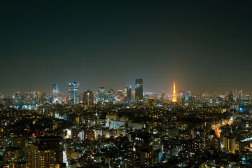 Fotobehang Tokyo tower and night city view in Tokyo, Japan © Sanga