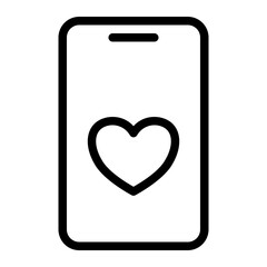 Smartphone icon outline style for download (valentine pack)