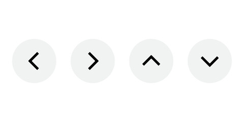 Transparent scrolling arrow button, Left, right, up, down arrow icon set.