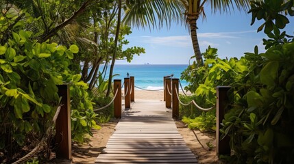 Fototapeta premium Pathway Leading to Beautiful Sunny Beach