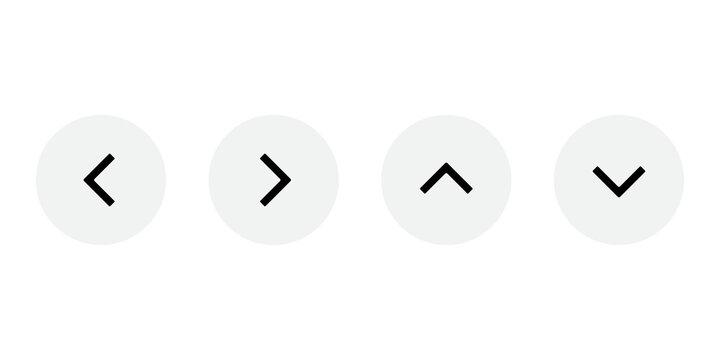 Transparent scrolling arrow button, Left, right, up, down arrow icon set.