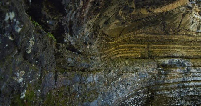 Geological rocks vaulted cavern /Grotte des fees /Saint-Leandre /Matane /Pan