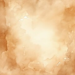 Abstract art background light beige and brown colors. Watercolor painting on canvas with sand wavy...
