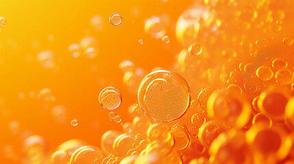 A close-up image capturing the intricate details and golden glow of oil bubbles, providing a rich texture and depth for creative compositions.