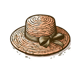 Straw Hat hand drawn vector illustration