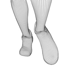 Running legs with sport shoes go