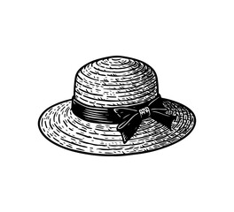 Straw Hat hand drawn vector illustration