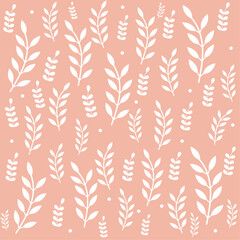 Fototapeta na wymiar Elegant floral leaf pattern. Vector background pink.