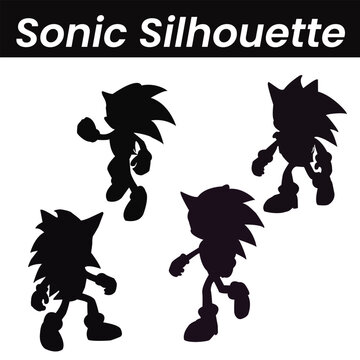 Sonic Vector Illustration Silhouette Black And White