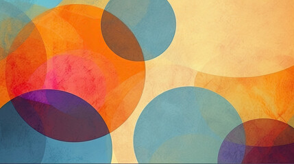 retro colorful  circles abstract art, balls in vintage abstract background, multi color circle grunge texture and geometric pattern
