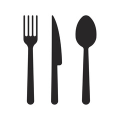 Cutlery fork knife and spoon icon symbol vector design